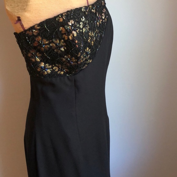 Paris line Black Long Formal Dress Single Shoulder - Picture 7 of 16